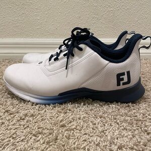 FJ Men's White and Blue Golf Shoes